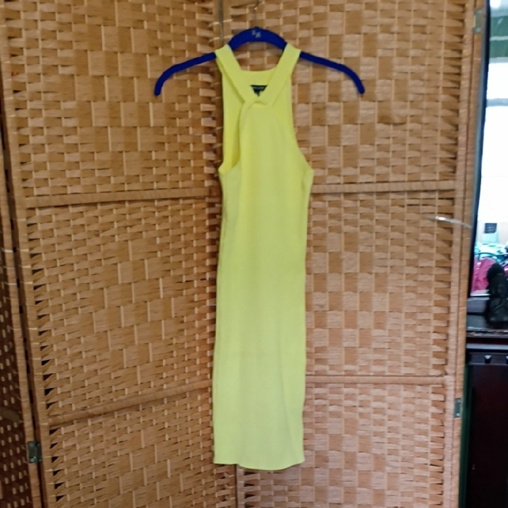 New Look Yellow Sleeveless Halter Dress